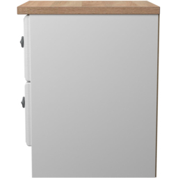 Crowndale Norfolk 2 Drawer White Ash and Bardolino Oak Compact Bedside Cabinet Ready Assembled - White Ash & Bardolino Oak - Wilko - thumbnail 5