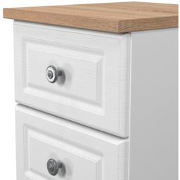 Crowndale Norfolk 2 Drawer White Ash and Bardolino Oak Compact Bedside Cabinet Ready Assembled - White Ash & Bardolino Oak - Wilko - thumbnail 7