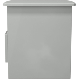 Crowndale Camden Single Drawer Single Shelf Grey Gloss and Dusk Grey Lamp Table Ready Assembled - Size: 50 x 44 x 48cm - Grey Gloss & Dusk Grey - Wilk - thumbnail 4