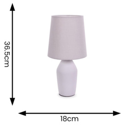 ValueLights Arlo Set of 2 Lilac Shade Ceramic LED Table Lamp - Size: 36.5 x 18 x 18cm - Purple - Wilko - thumbnail 6