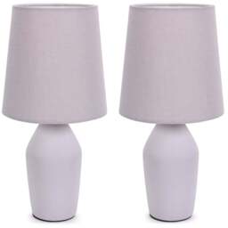 ValueLights Arlo Set of 2 Lilac Shade Ceramic LED Table Lamp - Size: 36.5 x 18 x 18cm - Purple - Wilko - thumbnail 1