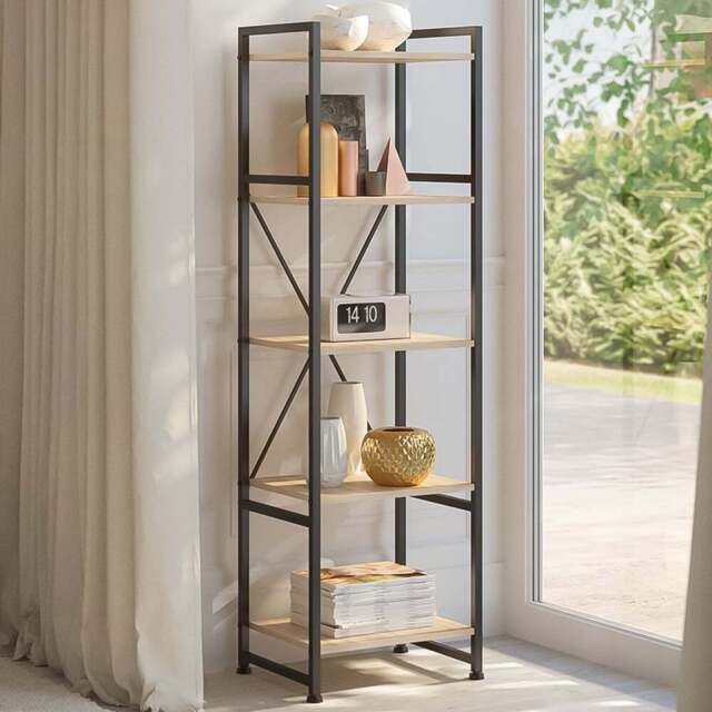 tectake Manchester 5 Shelf Oak Sonoma Bookcase - Brown - Wilko - image 1