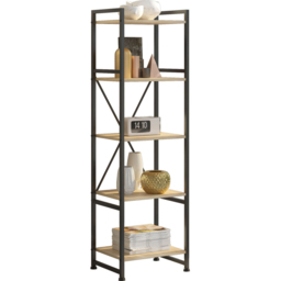 tectake Manchester 5 Shelf Oak Sonoma Bookcase - Brown - Wilko - thumbnail 3