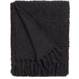 Yard Candar Black Textured Boucle Throw - Size: 170 x 130 x 1cm - Wilko - thumbnail 1