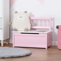 Playful Haven Pink Kids Storage Bench - Size: 60 x 30 x 50cm - Wilko - thumbnail 5