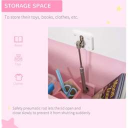 Playful Haven Pink Kids Storage Bench - Size: 60 x 30 x 50cm - Wilko - thumbnail 6