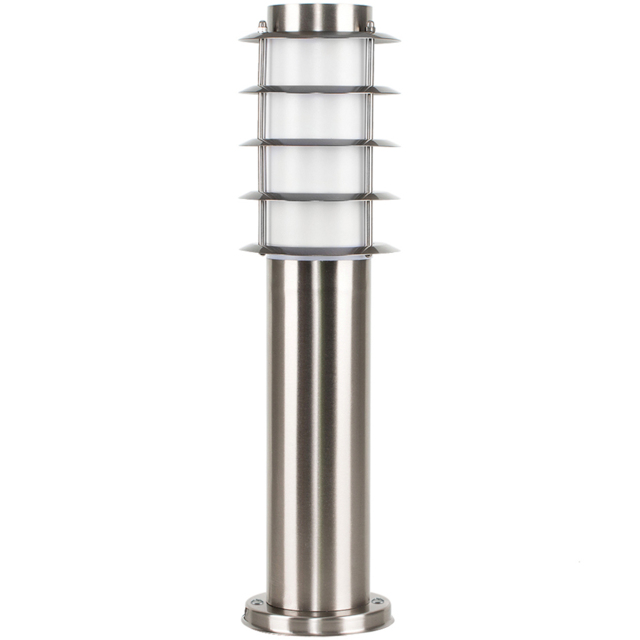 ValueLights Wharf Set of 2 Silver Warm White Bulb Bollard Lights - Size: 45 x 11.5 x 46cm - Wilko - image 1