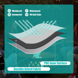 Furniture One Waterproof Barbecue Grill Cover 147 x 112 x 60cm - Black - Wilko - thumbnail 4