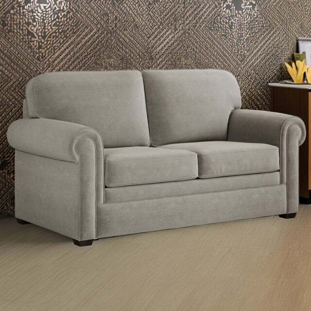 Jay-Be Heritage 2 Seater Brushed Twill Smoke Sofa Bed with e-Pocket Mattress - Size: 3 Seater - Grey - Wilko - image 1