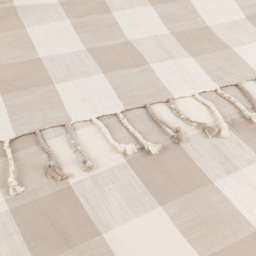 Yard Chesil Cream Check Tasselled Cotton Throw - Wilko - thumbnail 4