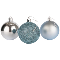 Shatchi 5cm Light Blue Shatterproof Christmas Bauble 18 Pack - Wilko - thumbnail 3