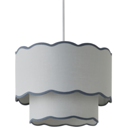 ValueLights Sloane 2 Tier Grey Colour Clash Scalloped Shade - Size: 25 x 35 x 35cm - Wilko - thumbnail 1