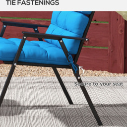 Outsunny Turquoise Green Seat Cushion Replacement Set of 2 - Size: 32 x 18 x 8cm - Blue - Wilko - thumbnail 6