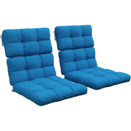 Outsunny Turquoise Green Seat Cushion Replacement Set of 2 - Size: 32 x 18 x 8cm - Blue - Wilko
