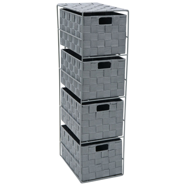 JVL Vichy 4 Drawer Narrow Nylon Storage - JVL Homewares - Wilko - image 1