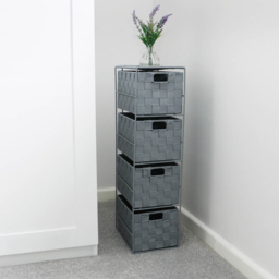 JVL Vichy 4 Drawer Narrow Nylon Storage - JVL Homewares - Wilko - thumbnail 3