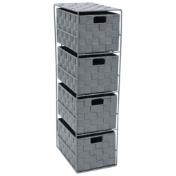 JVL Vichy 4 Drawer Narrow Nylon Storage - JVL Homewares - Wilko