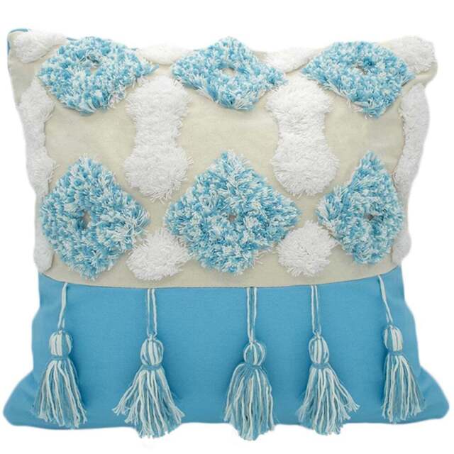 Intimates Alta Tufted Blue Filled Cushion 43 x 43cm 2 Pack - Wilko - image 1