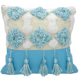 Intimates Alta Tufted Blue Filled Cushion 43 x 43cm 2 Pack - Wilko