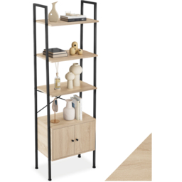 tectake Brentwood 4 Open Shelf Oak Sonoma Ladder Shelving Unit - Brown - Wilko - thumbnail 3
