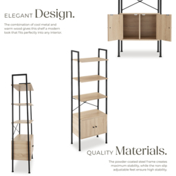 tectake Brentwood 4 Open Shelf Oak Sonoma Ladder Shelving Unit - Brown - Wilko - thumbnail 5