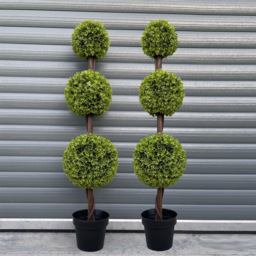 Leaf Artificial Green Triple Ball Topiary Trees 120cm 2 Pack - Size: 120 x 29 x 29cm - Wilko - thumbnail 3