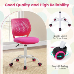 Costway Rose Ergonomic Children Study Chair - Size: 47 x 46 x 18cm - Pink - Wilko - thumbnail 7