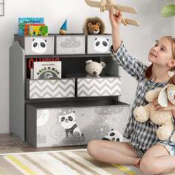 Tommy Toys 6 Box Grey Kids Toy Storage Organiser - Wilko - thumbnail 1