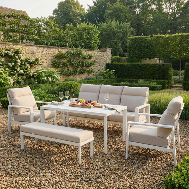 Marseille High Back Sofa Set Beige - Wilko - image 1