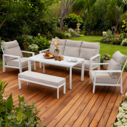 Marseille High Back Sofa Set Beige - Wilko - thumbnail 7