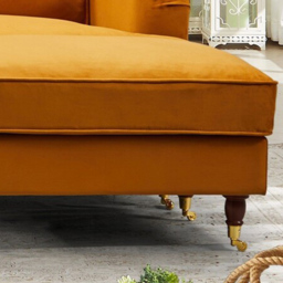 Woodbury 3 Seater Orange Velvet Reversible Corner Sofa - Artemis Home - Wilko - thumbnail 4