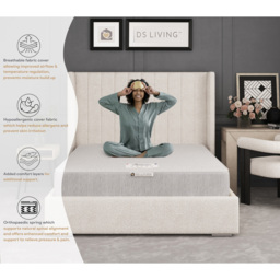 DS Living Aurora Posturetech Double Bonnell Spring Mattress with Firm Comfort Layers - White - Wilko - thumbnail 7