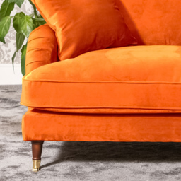 Mackenzie 3 Seater Orange Plush Velvet Sofa - Artemis Home - Wilko - thumbnail 4