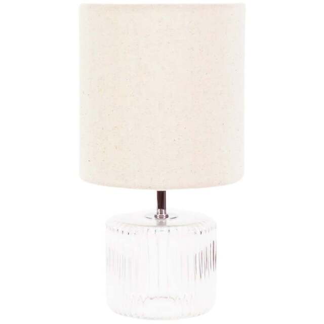 ValueLights Betty Natural Shade Clear Glass LED Table Lamp - Cream - Wilko - image 1
