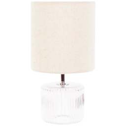 ValueLights Betty Natural Shade Clear Glass LED Table Lamp - Cream - Wilko