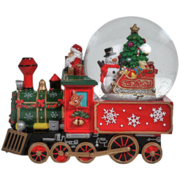 Traditional Red Santa Train Snowglobe Decoration - Size: 12 x 22 x 17cm - Wilko - thumbnail 1