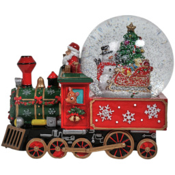 Traditional Red Santa Train Snowglobe Decoration - Size: 12 x 22 x 17cm - Wilko - thumbnail 4