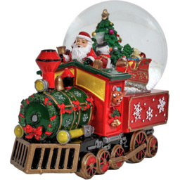 Traditional Red Santa Train Snowglobe Decoration - Size: 12 x 22 x 17cm - Wilko - thumbnail 3