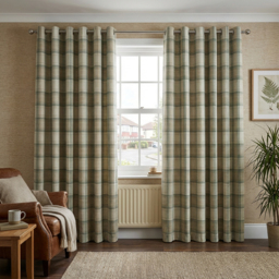 Divante Hatfield Green Check Blackout Curtains 183 x 168cm - Size: W 183 x D 168cm - Wilko - thumbnail 4