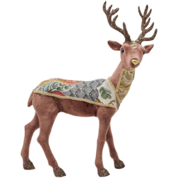 The Seasonal Gift Co. Standing Deer Sideways Looking Christmas Decoration - Size: 41 x 32 x 19cm - Brown - Wilko
