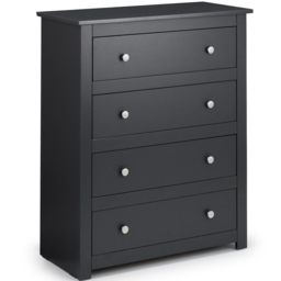 Julian Bowen Radley 4 Drawer Anthracite Chest of Drawers - Black - Wilko - thumbnail 3
