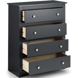 Julian Bowen Radley 4 Drawer Anthracite Chest of Drawers - Black - Wilko - thumbnail 5