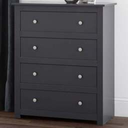 Julian Bowen Radley 4 Drawer Anthracite Chest of Drawers - Black - Wilko