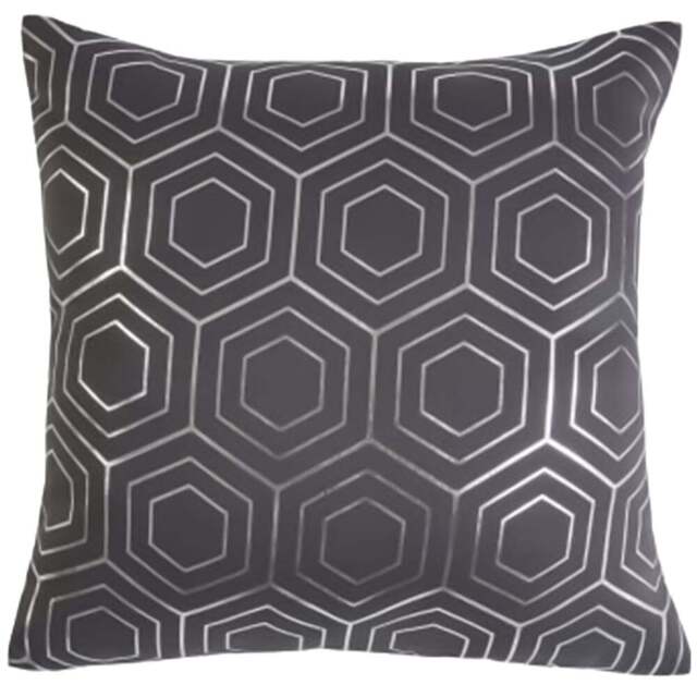 Serene Element Charcoal Cushion Cover 43 x 43cm - Grey - Wilko - image 1
