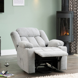 Artemis Home Redding Light Grey Massage and Heat Dual Motor Electric Lift Assist Recliner Chair - Size: Single - Wilko - thumbnail 4