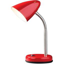 Premier Housewares Red Gloss Desk Lamp - Size: 13 x 13 x 37cm - Wilko - thumbnail 1