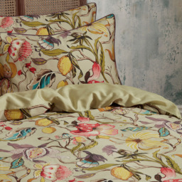 EW by Edinburgh Weavers Morton Floral Double Chintz Cotton Sateen Duvet Cover Set - Brown - Wilko - thumbnail 4