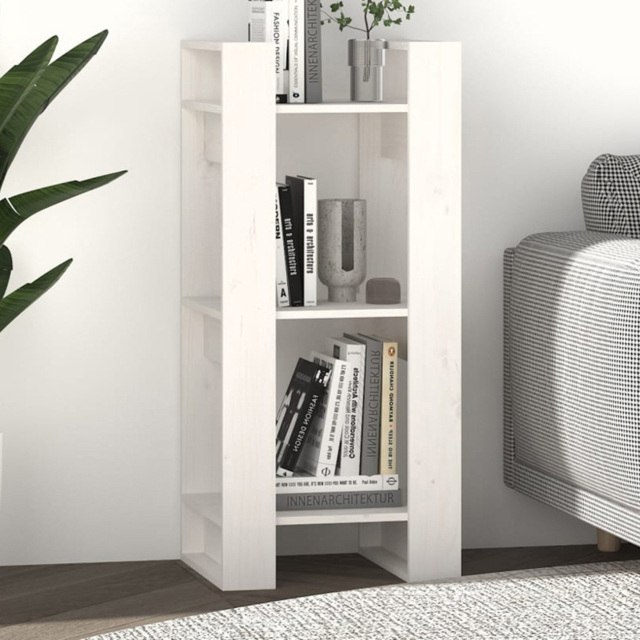 vidaXL 3 Shelf White Solid Pine Bookcase - Size: 91 x 41 x 35cm - Wilko - image 1