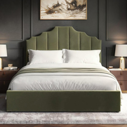 Flair Margot King Size Khaki Green Velvet Ottoman Bed - Wilko - thumbnail 6