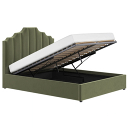 Flair Margot King Size Khaki Green Velvet Ottoman Bed - Wilko - thumbnail 4